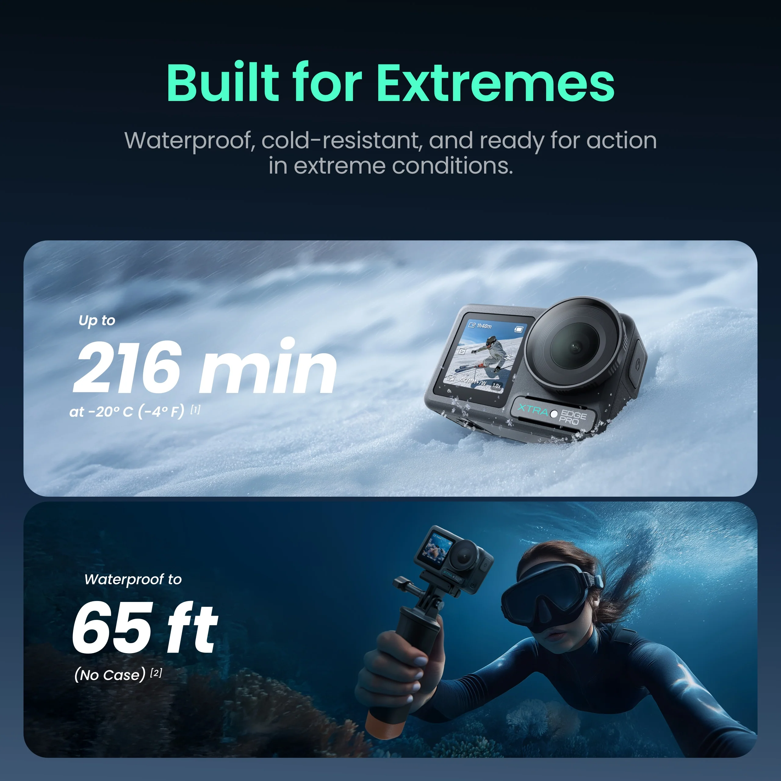 Xtra Edge Pro: 4K Action Camera With 1/1.3" Sensor & Night View - Image 4